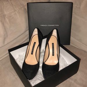 French Connection Suede Black Pumps